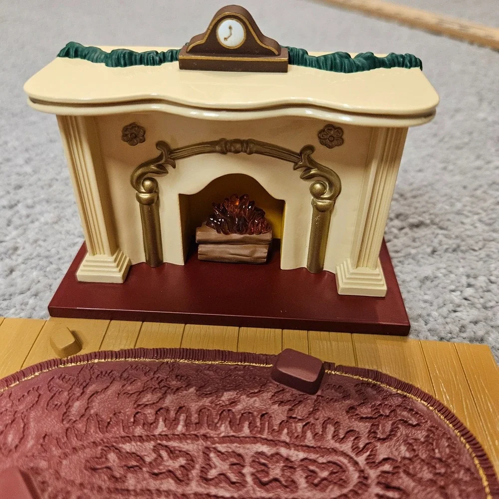 Hallmark 1993 The Bearingers Fireplace Flickering Light‎ Tabletop Display Works